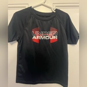 Under Armour Kids Heat Gear Black and Red T-Shirt